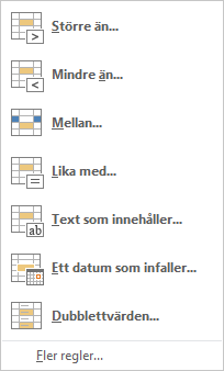 Enkla val av format för celler