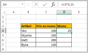 Tabell med formel som skall kopieras (ExReferenser_03.xlsx)