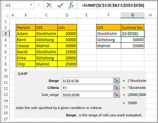 Inställning av summering (SummaOm.xlsx)